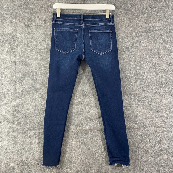 Frame Denim Jeans 26 Blue Le Skinny De Jeanne Crop Mid Rise Bonn - Picture 3 of 10